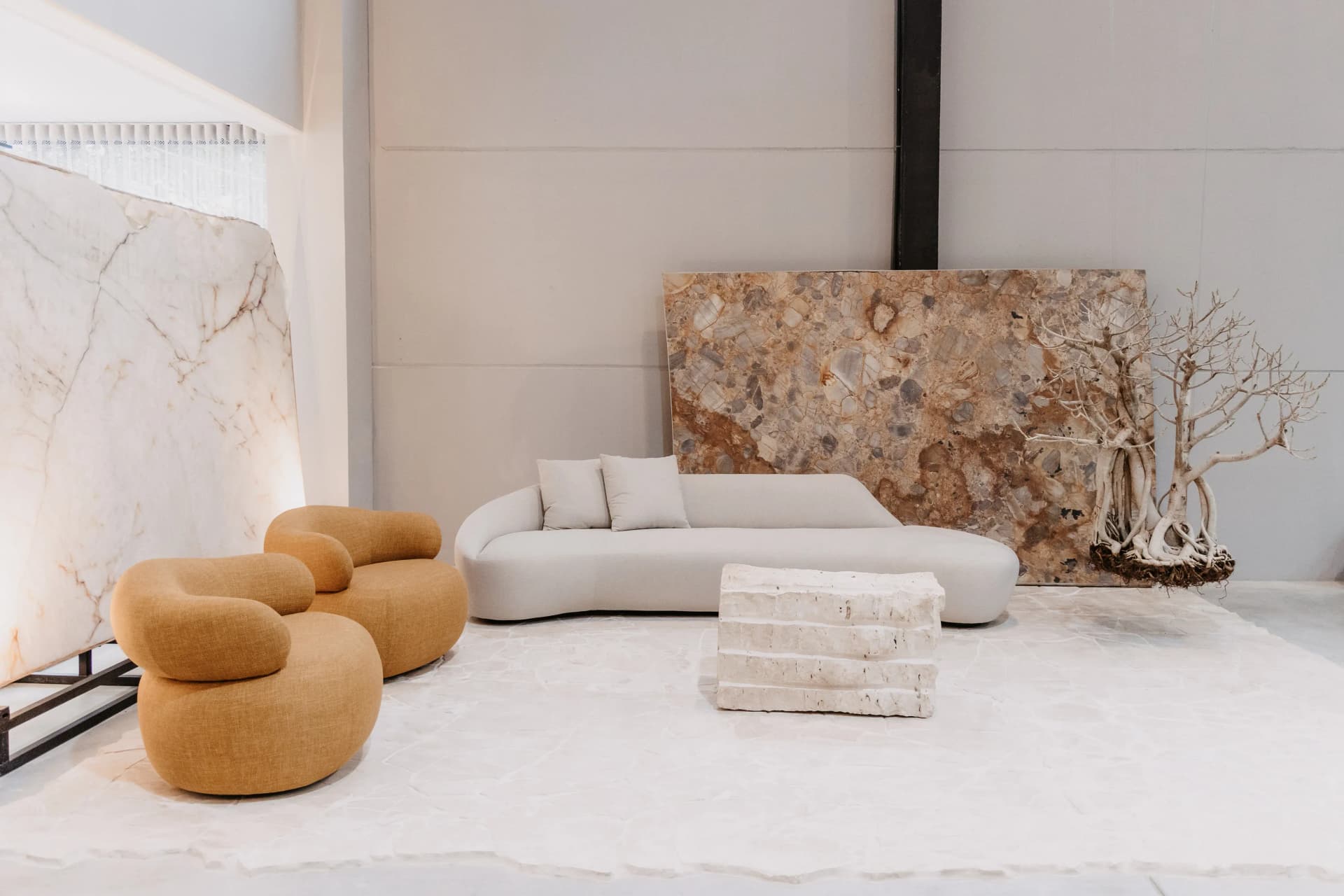 Processo de acabamento em pedra